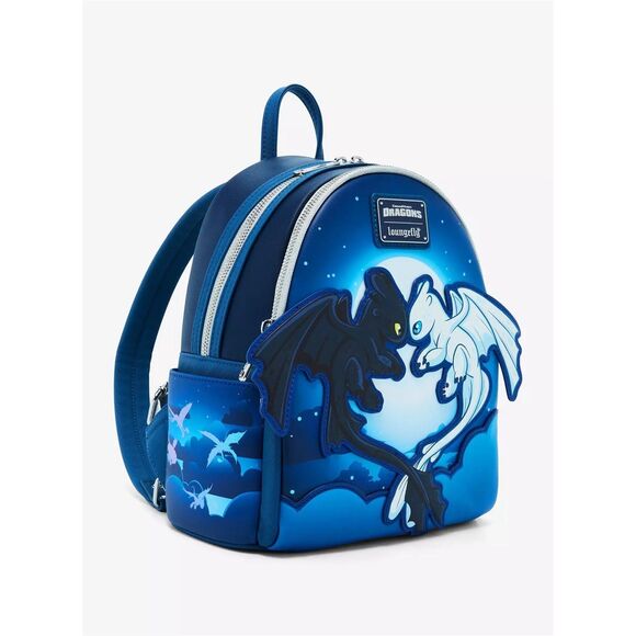 Loungefly How to Train Your Dragon Toothless & Light Fury Mini Backpack - Picture 4 of 5